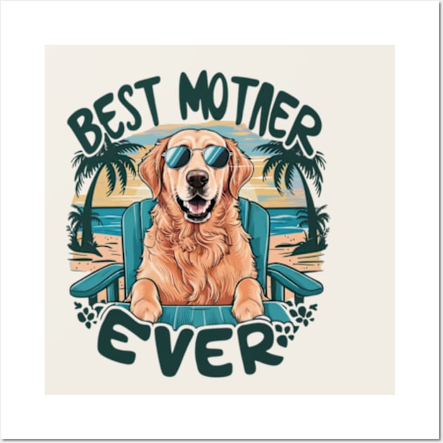 mother's day dog Golden retriever funny Wall Art by Oasis Designs